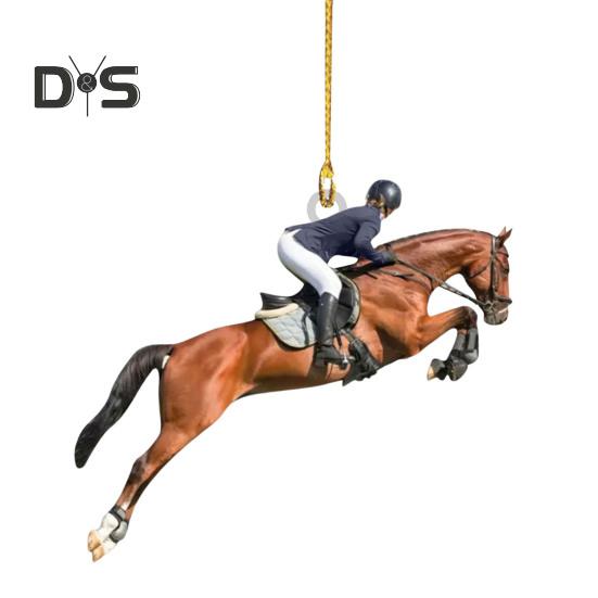Украшение для верховой езды 2D Плоская акриловая подвеска в виде лошади Рождественская елка Рюкзак Подвесное украшение Подарок для любителей лошадей