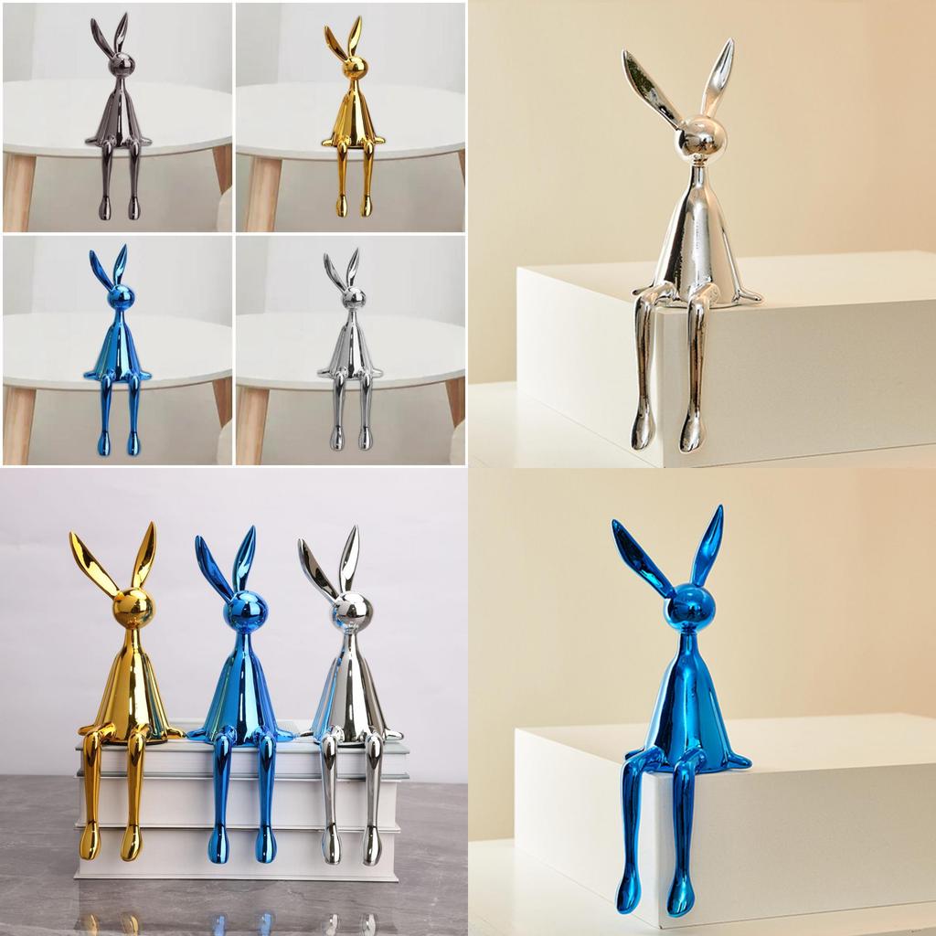 Современная минималистичная статуэтка кролика из гальванизированной смолы для домашнего декора