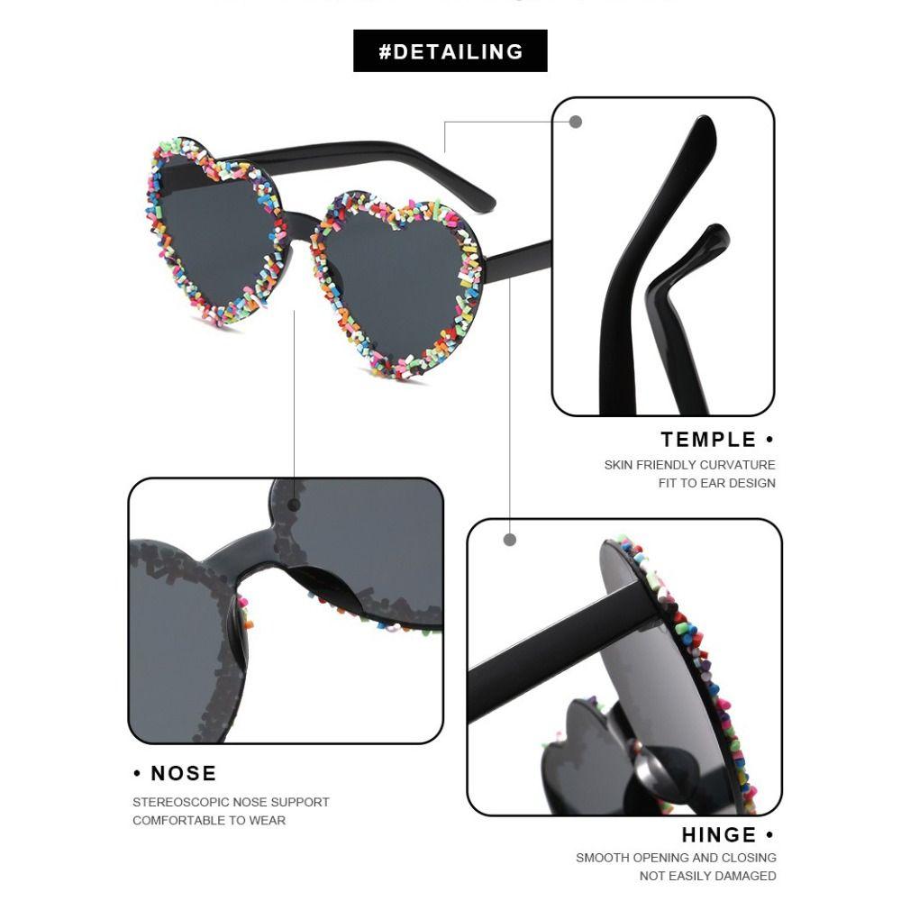 Luxury Love Heart Sunglasses Candy Color Beach Sun Glasses Cute Punk Sunglasses Party Eyewear