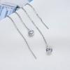China Manufacturer Round Cut 5mm 0.5ct Moissanite 925 Sterling Silver Ladies Fashion Dangle Tassel Earrings