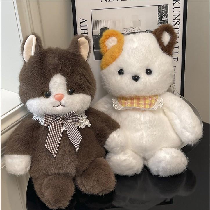 Bear Cat Plush Cartoon Mini Backpack With Zipper And Open Storage Outings Casual