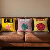 Hand Drawn Flowers Cushion Cover Soft Reversible Durable Pillow Cover MultiScene Use for Home Car Daily Comfort