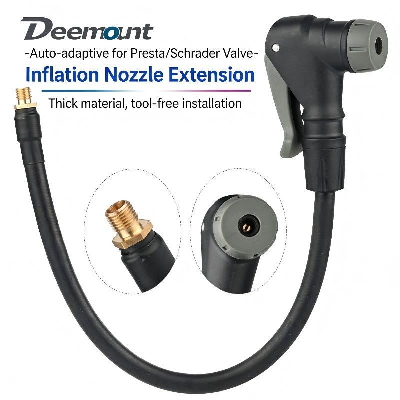 Inflatable Extension Tube for Schrade Presta Valve Mountain Road Bike Pump Hose Conversion Head Adapter