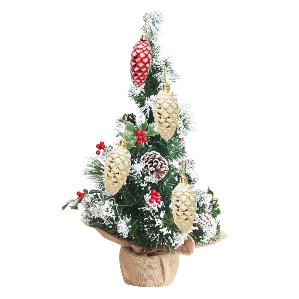 5Pcs Plastic Pine Cone Balls Hanging Pendants Small Christmas Ornament Theme Party