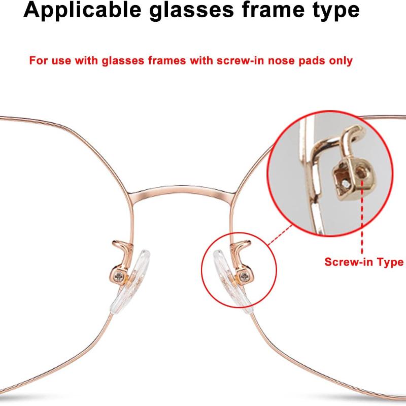 Носоупоры для очков, улучшенные мягкие силиконовые носовые упоры для очков с воздушной камерой, 5 пар вкручивающихся носовых упоров для очков диаметром 15 мм с винтами