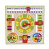 Early Educational Multifunctional Wooden Clock Toy Time Date Season Weather Kids Children