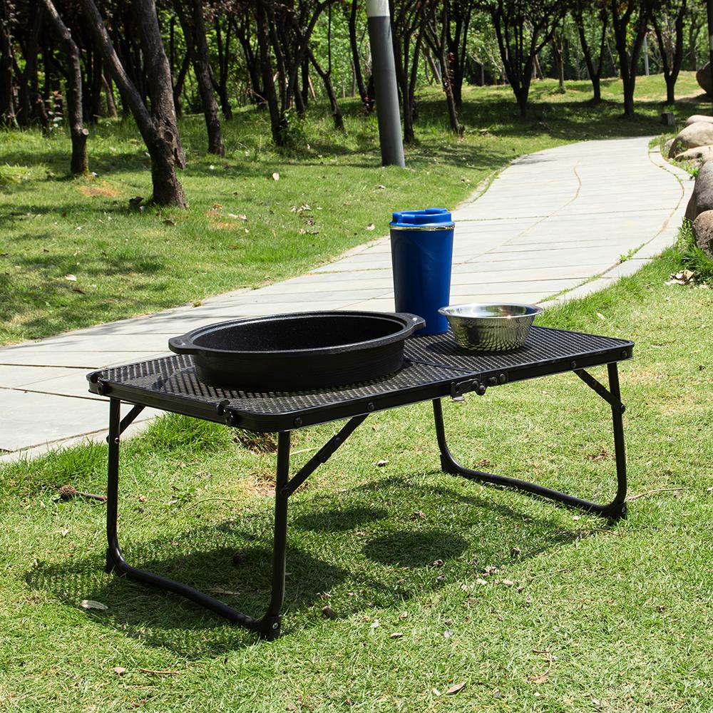 Camping Folding Table Outdoor Picnic Table Foldable Beach Table Mesh Top Grill Table