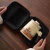 Ru kiln teacup tea separation office cup personal mug for men and women ceramic water cup gift box