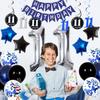 11th Birthday Decorations for Boys Girls - Navy Blue Birthday Decorations For Kids Party Supplies Including HAPPY BIRTHDAY Banner Balloons for