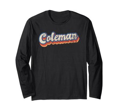 Персонализированная рубашка Coleman с индивидуальной надписью, футболка с длинным рукавом в стиле 70-х