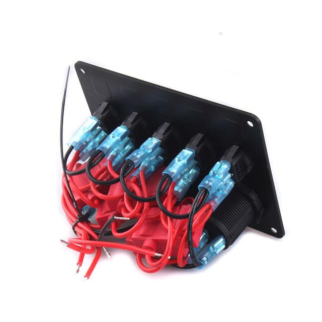 Автомобильный морской автофургон лодка модификация вольтметр 12 В розетка переключатель панель 120 Вт автомобильный светодиодный тумблер кулисный переключатель панель с двумя USB