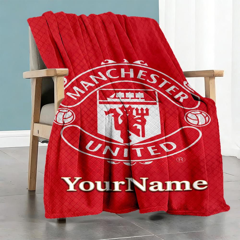 Manchester Customize Your Name Blanket Multi-purpose Personalized Blanket Durable Comfort Suitable for Picnics Chair Seaside Sofa