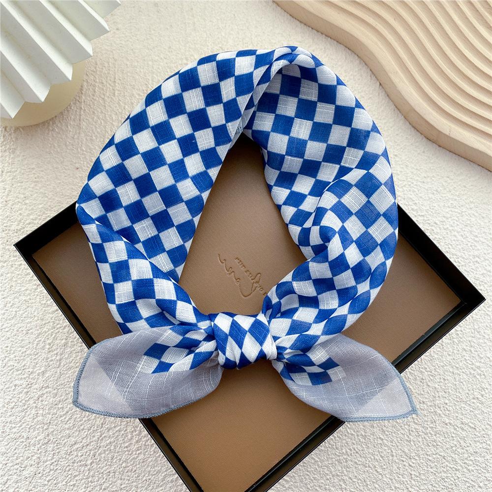 Маленький квадратный шарф из хлопка и льна, шелковый шарф, женский, весна и осень, новый стиль, художественный и универсальный, модный, темпераментный шарф-повязка на голову