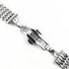 12/13/14/16/18/20/22mm Butterfly Buckle Watch Band Strap Stainless Steel Watchband Bracelet Women Men With Tool Pins Replace
