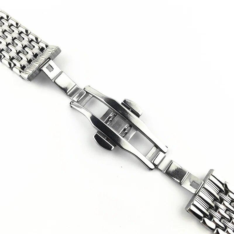 12/13/14/16/18/20/22mm Butterfly Buckle Watch Band Strap Stainless Steel Watchband Bracelet Women Men With Tool Pins Replace