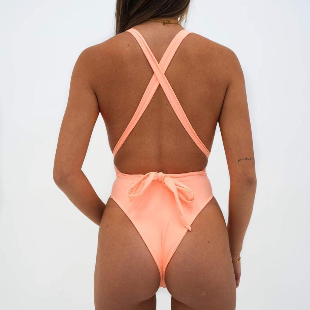 Женский бикини, однотонный комплект, купальник, цельные купальники для женщин, пляжная одежда