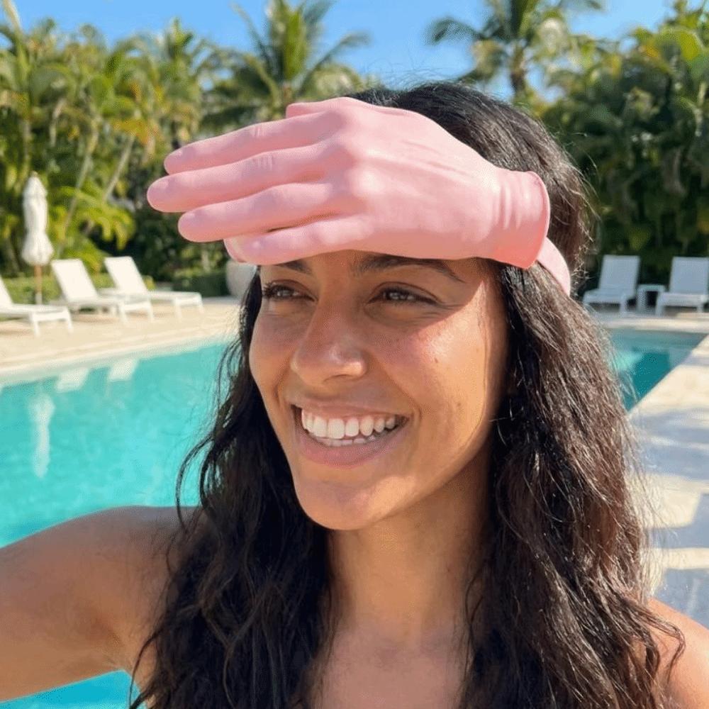 Funny Hand Shaped Visor UV Protection Palm Visor Headband Unisex Palm Shaped Sun Hat Pool Party