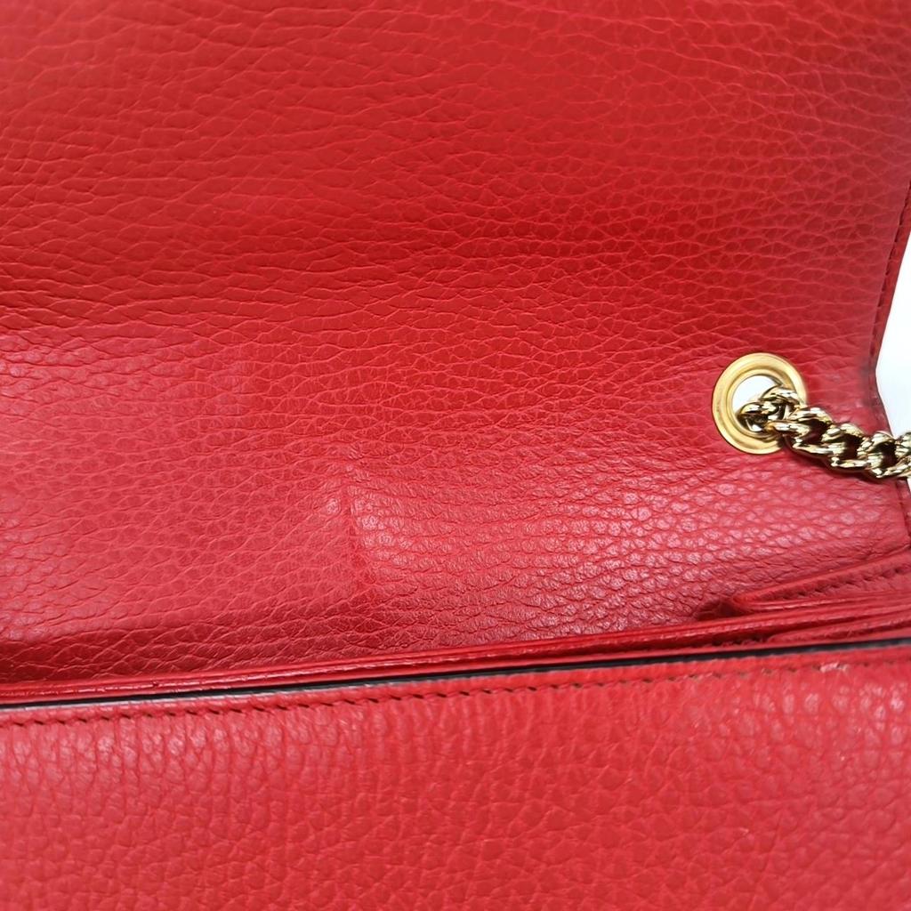 [Pre-Owned] Gold Double G Chain Shoulder Strap Crossbody Accordion Bag - Very Good #1IZ5WVK