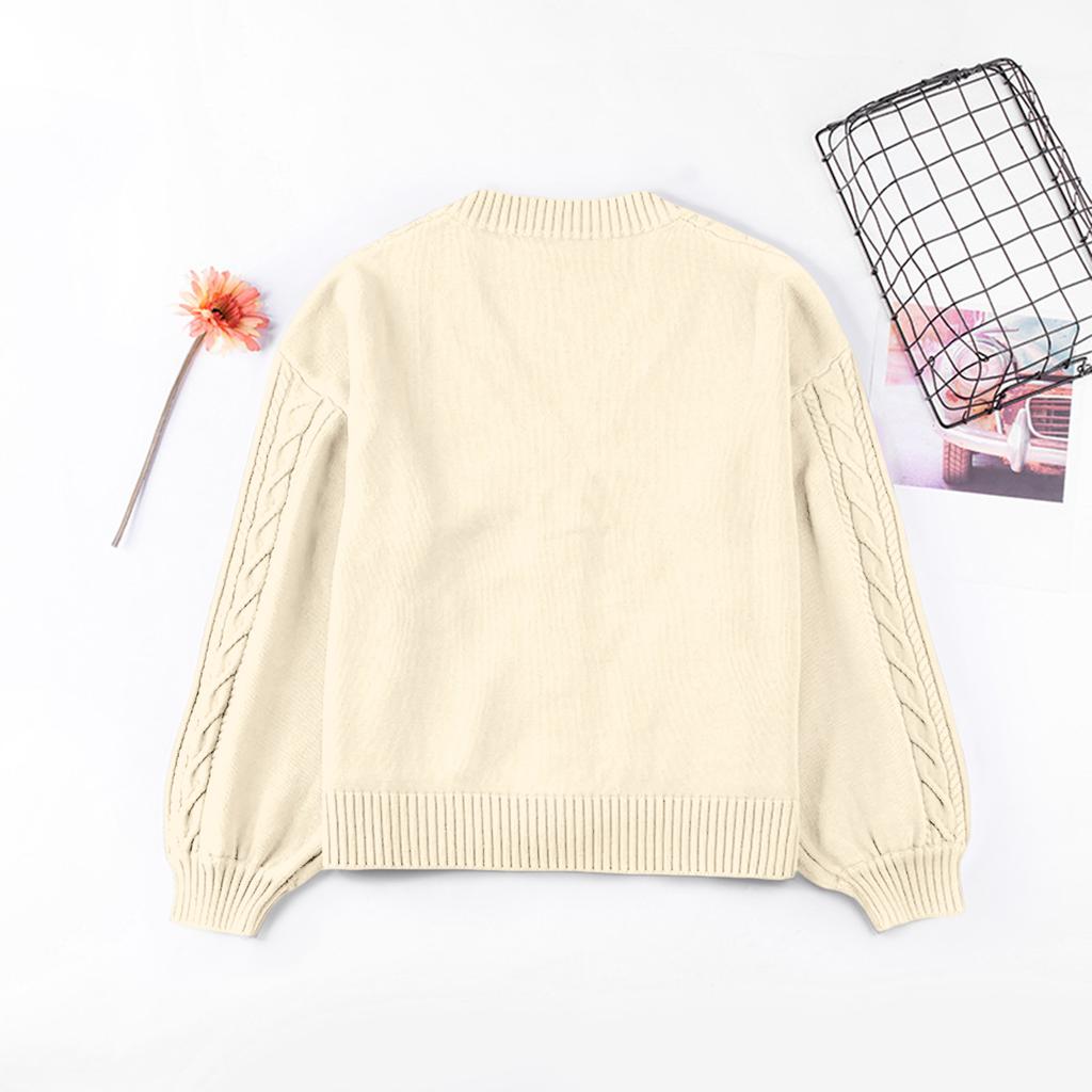 Женский однотонный кардиган на пуговицах с длинным рукавом, вязаный жакет, вязаный свитер