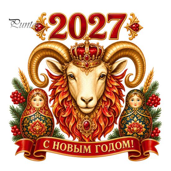 Легко наносимая оконная декорация для дома 2027 Новый год Корона Овца Статичная стеклянная наклейка, Многоразовая ПВХ Красные и золотые наклейки-головки Наклейка с русскими матрешками