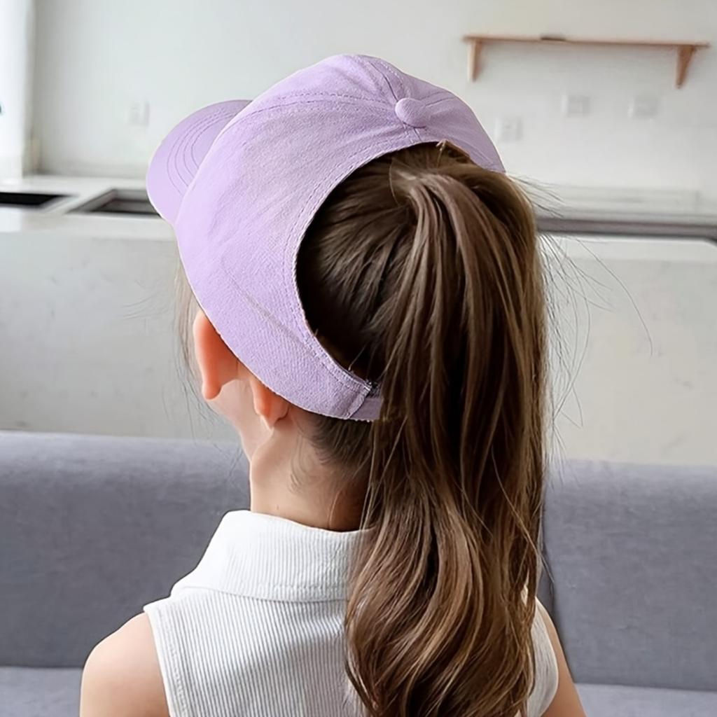 Комплект из 1 детской шапки, летние пустые цилиндры, детские шапочки с язычком утки, шляпы от солнца с вышитым бантом для девочек, бейсболки с завязанным хвостиком