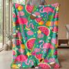 Flamingo and Fruit Paradise Theme blanket Lightweight Warm Flannel Blanket Decorative Throw Blanket for Home Decoration