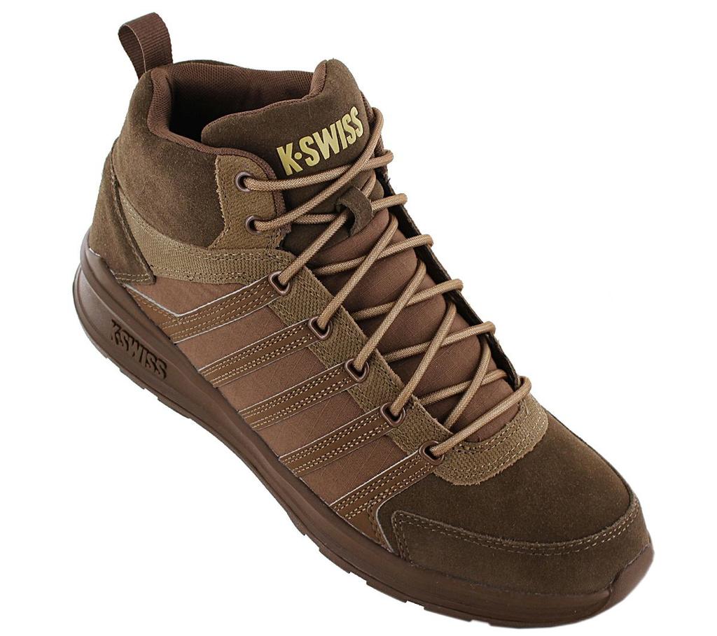 K-SWISS Vista Trainer Mid Wnt - Мужские зимние кроссовки из кожи коричневого цвета 07145-210-M ОРИГИНАЛ