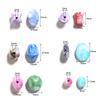 20Pcs Irregular Resin Beads Colored Ink Painting Flat Round Oval Large Hole Beads For DIY Craft Bracelet Jewelry Gift Wholesale