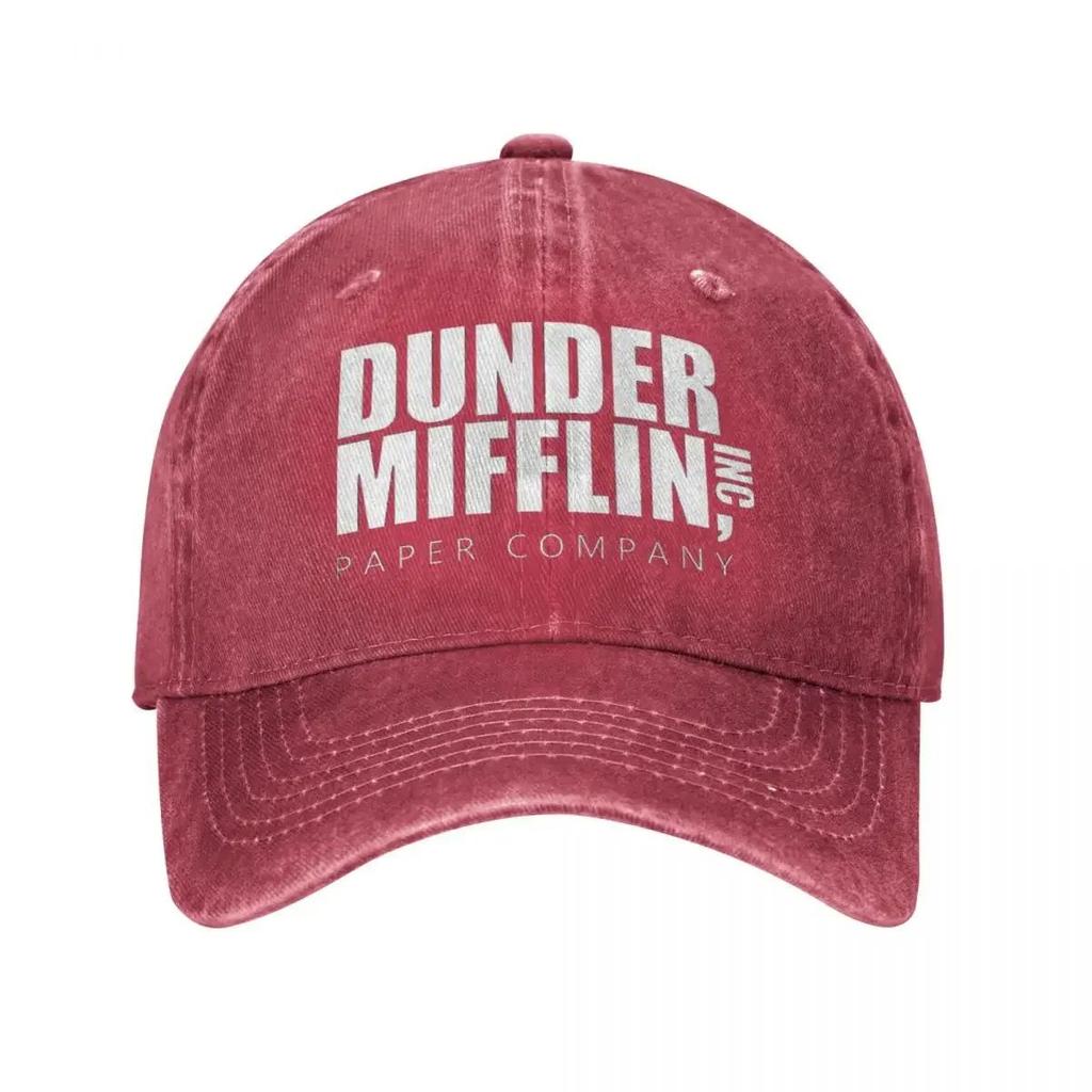 Классические бейсболки с логотипом Dunder Mifflin для мужчин и женщин, потертые джинсовые кепки с защитой от солнца, регулируемые головные уборы для офисных путешествий