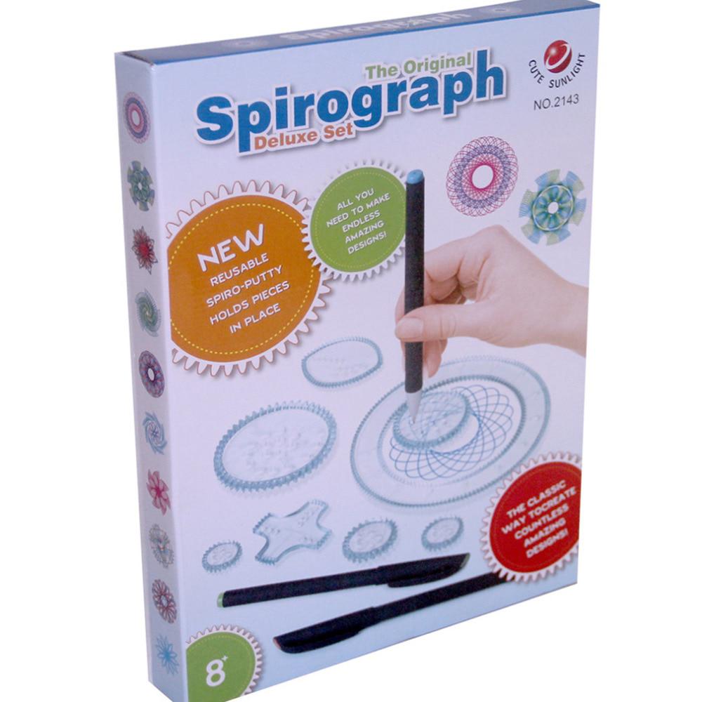 2019 Spirograph Deluxe Set Design Tin Set Draw Spiral Designs Interlocking Gears & Wheels Draw Toys
