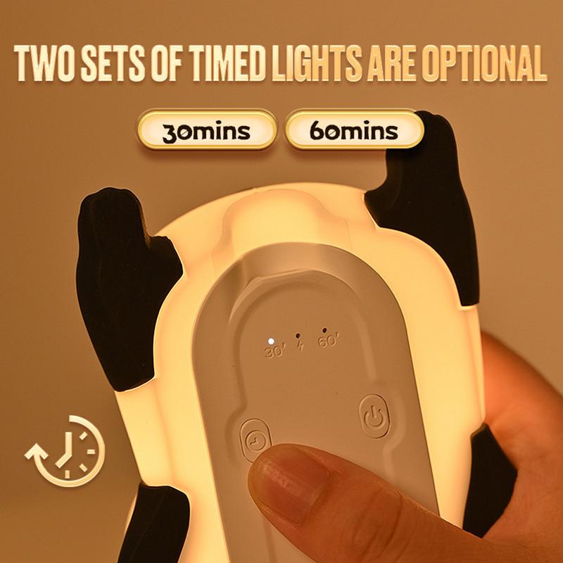 LED Bedside Light Panda Touch Lamp Rechargeable Silicone Night Light Bedside Lamp Cute Nursery Night Lamp For Kids &
