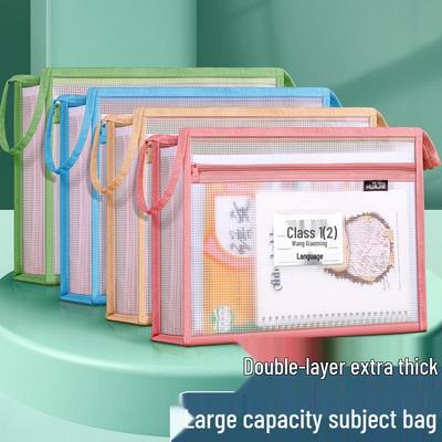Huajie A4 Двухслойная Сверхтолстая Сетчатая Сумка для Документов на Молнии - ЕВА Большая Вместимость, Водонепроницаемая 3D Сумка для Предметов