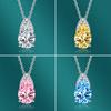 Fashion New 925 Silver Drop Pendant Necklace Exquisite Colorful Pear Shape Necklace Female All -Match Romantic Jewelry Gift