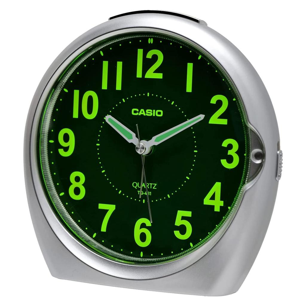 Casio Alarm Clock Analog Silver Snooze with Light TQ-481-8JF