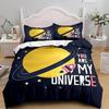 Cartoon Planet King Queen Duvet Cover Solar System Galaxy Universe Bedding Collection Fantastic Space Star 23Pcs Polyester Quilt Cover