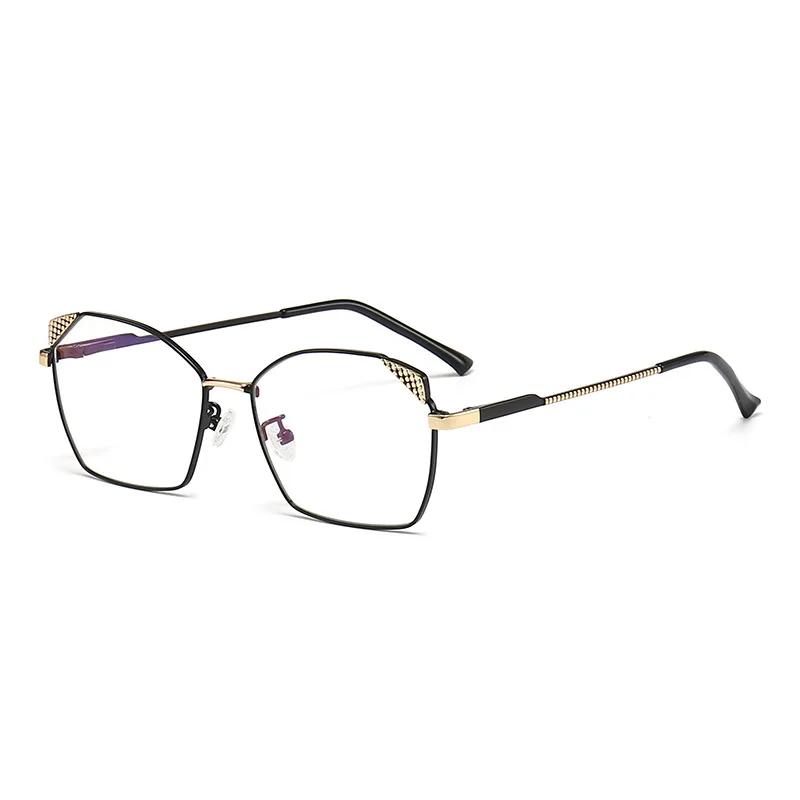 Trendy Blue Light Blocking Glasses Ultralight Square Frame Women Designers Metal Anti Eye Strain