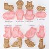 8Pcs/Set Cat Cookie Cutters Plastic 3D Cartoon Pressable Biscuit Mold Cookie Stamp Kitchen Baking Pastry Bakeware Tool