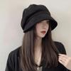 Hat Women's Autumn and Winter Literary Retro Versatile Suede Cold Hat Showing Face Small Octagonal Hat Japanese Fisherman Hat