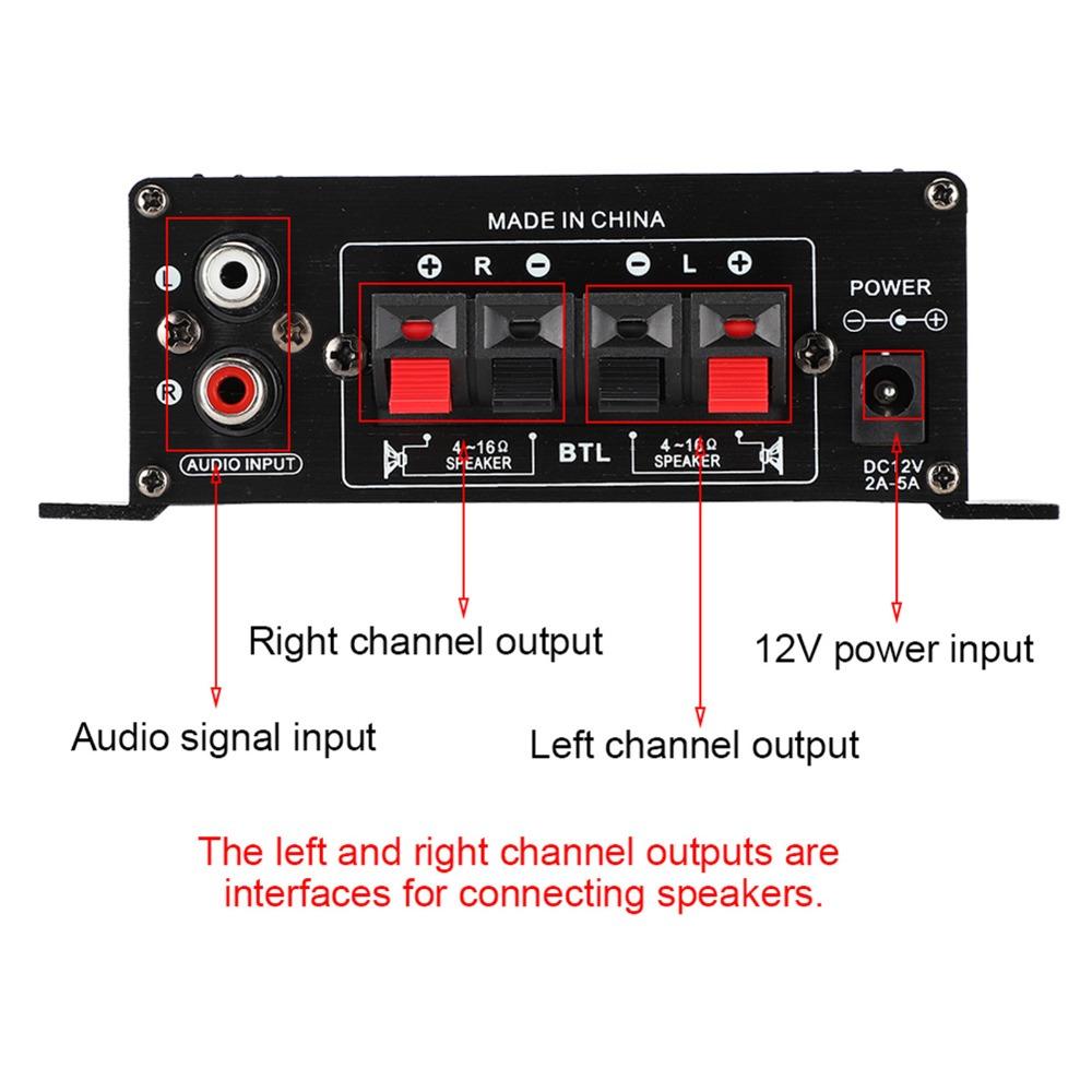 47K Resolution Mini Power Amplifier 20w+20W Power Amplifier Durable Stereo Amplifier  Motorcycles