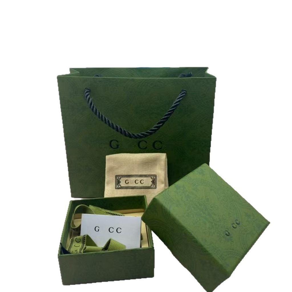 Серьги-гвоздики Gu Jia Double G с синими стразами - Винтажный дизайн из латуни с серебряной иглой