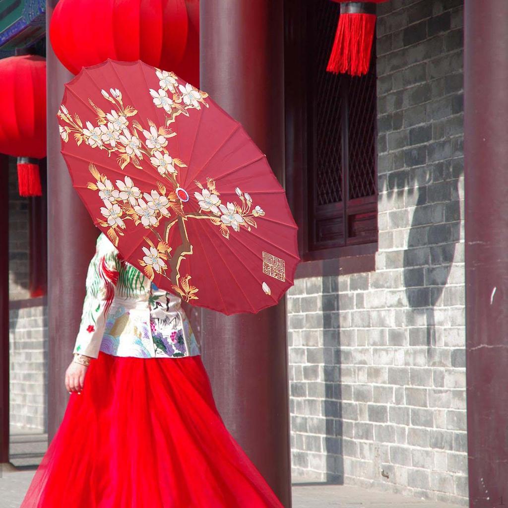 Chinese Oiled Paper Umbrella Art Classical Dance Decorative Antique for