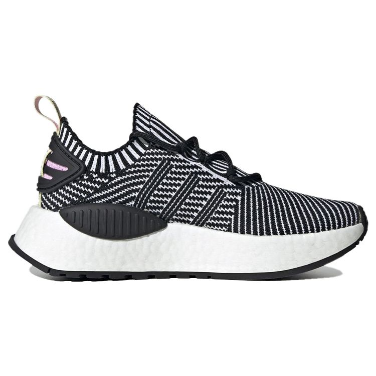 Adidas NMD_W1 Черные Белые Сиреневые Женские Кроссовки Основной Черный Облачно-Белый Серый Пять IE9594