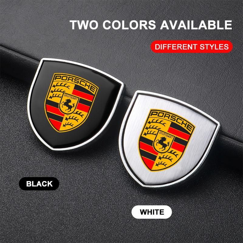 1Pcs 3D Metal Auto Door Shield Emblem Car Body Badge Sticker For Porsche Boxster Cayenne Panamera Macan Cayman 911 918 996 917 991