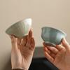 Premium Elegant Vintage Ru Kiln Reactive Glaze Ceramic Tea Cup Master Tasting Bowl Gift Box Set for Home Office Corporate Events
