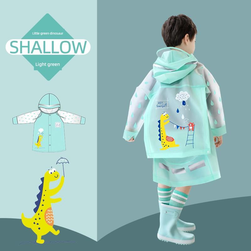 Kids Raincoat Boys Primary School Kindergarten with Schoolbag Youth Waterproof School Poncho Baby Dinosaur Raincoat