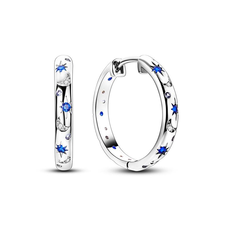 Hot Selling 925 Sterling Silver Blue Stars Butterfly Zircon Exquisite Earrings Suitable For Girls' Charming Jewelry Gifts