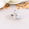 Rainbow Moonstone 925 Sterling Silver Marquise Gemstone Boho Style Handmade Ring For Women