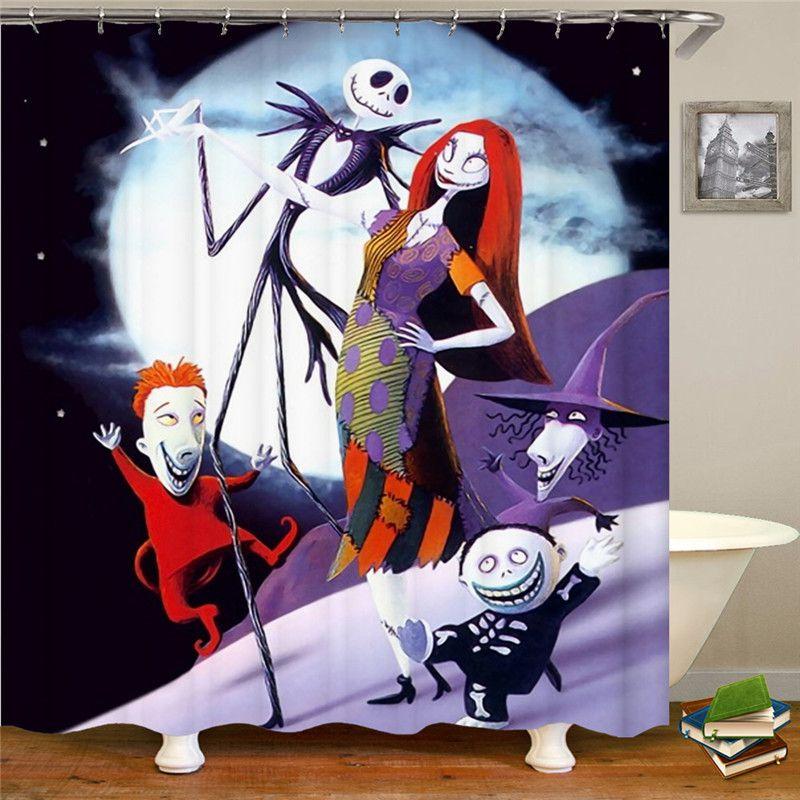 Soft And Comfortable The Nightmare Before Christmas Shower Curtain And Mat Set