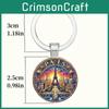 Paris Sunset Scene Keychain With Glass Pendant For Gift And Decoration