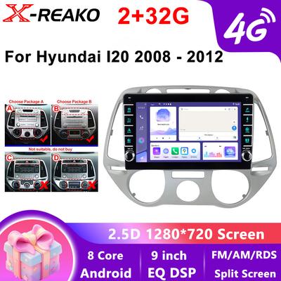 Android 13 Carplay для Hyundai i20 2008 2009 2010 2011-2014 Автомобильный радиоприемник стерео мультимедиа видеоплеер DSP GPS WIFI+4G 8-ядерный сенсорный экран